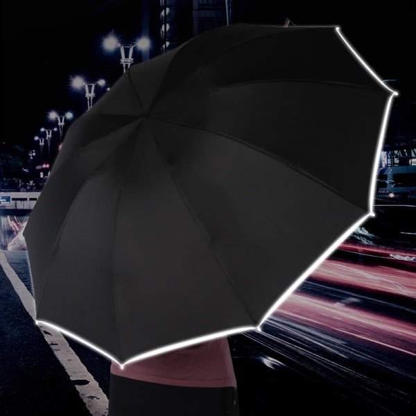Fold Omvendt Automatisk Regnparaply Bil Klar Paraply Regn Dame Parasol Paraply Sort