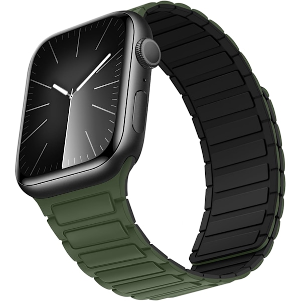 Magneettiset Apple Watch -rannekkeet, yhteensopivat pehmeän silikonisen rannekkeen kanssa, suunniteltu iWatchille Green Black 38/40/41mm