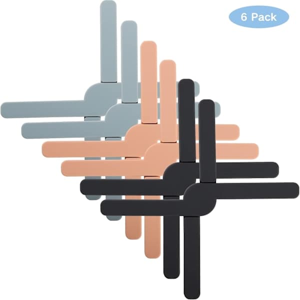 6-pak foldbare silikone coasters, varmebestandige foldbare coasters til varme retter, gryder og pander