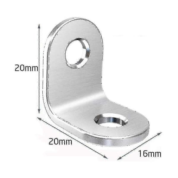 Kirkas sinkitty teräskulmatuet, 20*20mm, 20 kpl