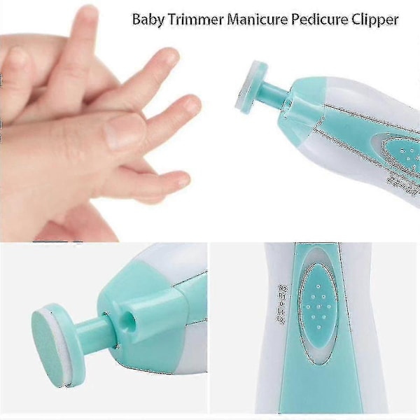 6-i-1 Elektrisk Babynagelfil Klippare Trimmer Set för Småbarn BLUE