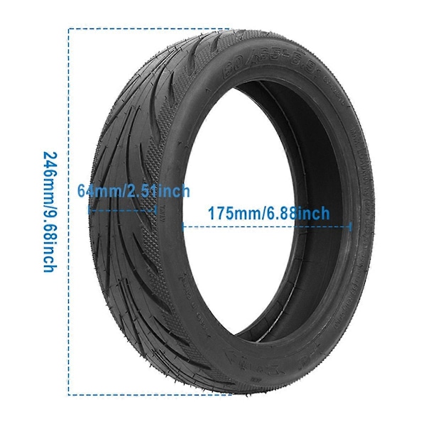 9.68-tommers slangeløst bakdekk Jelly Tire for MAX G2 G65 elektrisk sparkesykkel 60/65-6.9 Vakuum Ytre Dekk Tilbehør