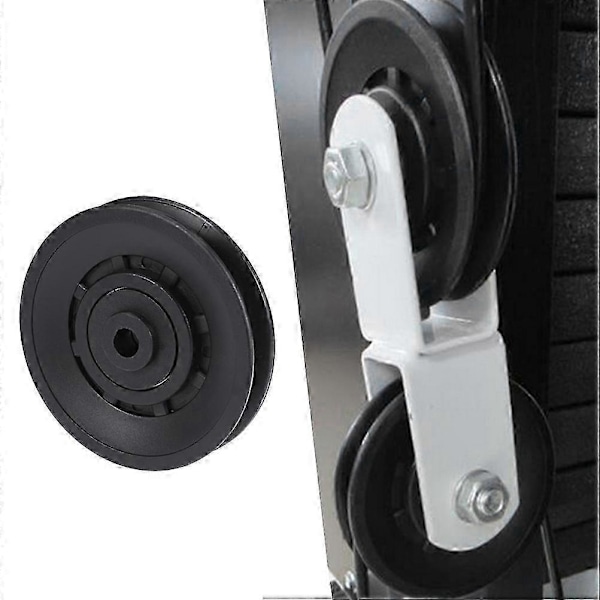 4 stk. Diameter 90mm Universell Slitesterk Abrasion Lager Trinseskive for Treningsutstyr (Svart)