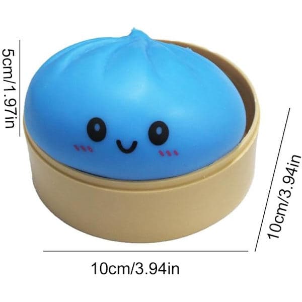 Sensorisk leksak för stresslindring, elastisk dumplingform, färgglad, blå (1 st) blå blå
