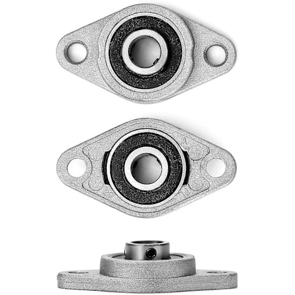 6 stk. KFL08 flenskulelager, 8 mm lager, sinklegering, for 3D-printer