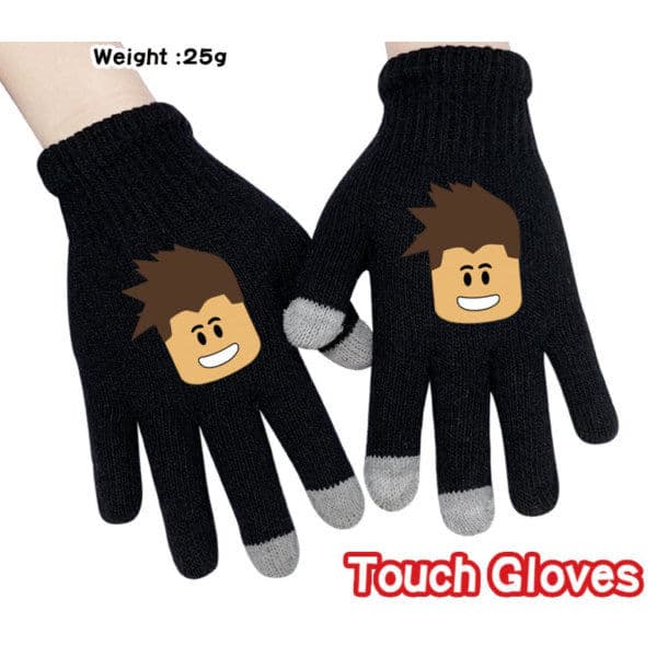 Roblox Sorte Strikkede Vanter Med Touch Funktion Touch Vante Sort Model 2