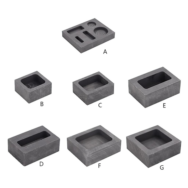 Grafitt Ingot Form Digel Ingot Støpeform Sølv Gull Ingot Former 100g