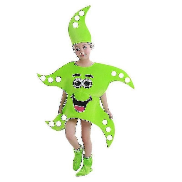 Lasten Koulu Koti Juhla Meritähti Cosplay Puku Pojille Tytöille Vauvan Merieläin Tähti Lavaesitys Vaatteet Tanssipuku Light Green 140 cm
