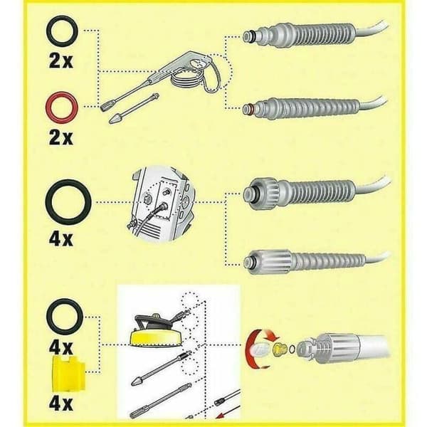 20 stykker til Karcher K2 K3 K4 K5 K6 K7 tætningsskive O-ring O-ring 2.640-729.0