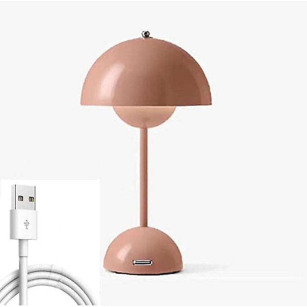 LED blomkruka bordslampa, modern Macaron lampa, dimbar bordslampa med 3 färger Pink