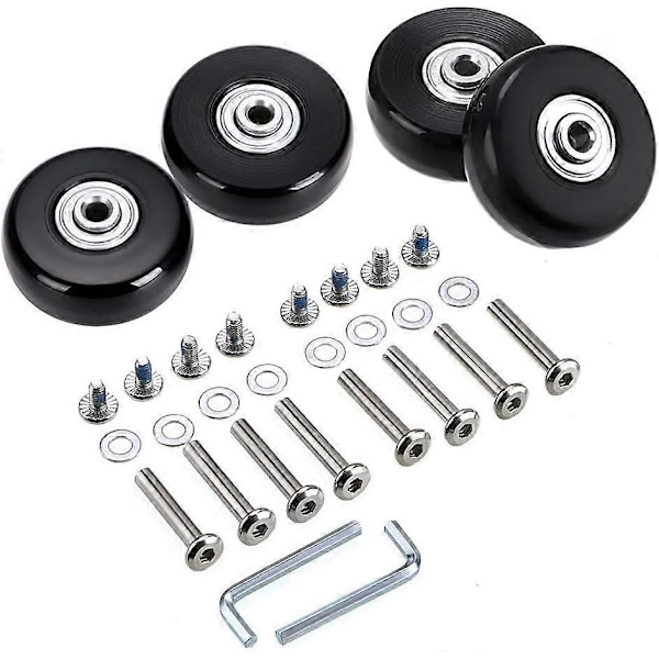 50 x 18mm Sæt med 4 Bagage Kuffert Udskiftningshjul (Sort)