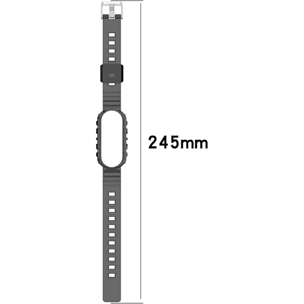 Smart klockarmband för Xiaomi Mi Band 7/6/5, transparent silikonklockarmband, ersättningsarmband handledsband för Xiaomi Black