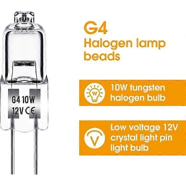 G4 halogenlamper 10W 12V - Varmhvit - 20 Pakning 10W