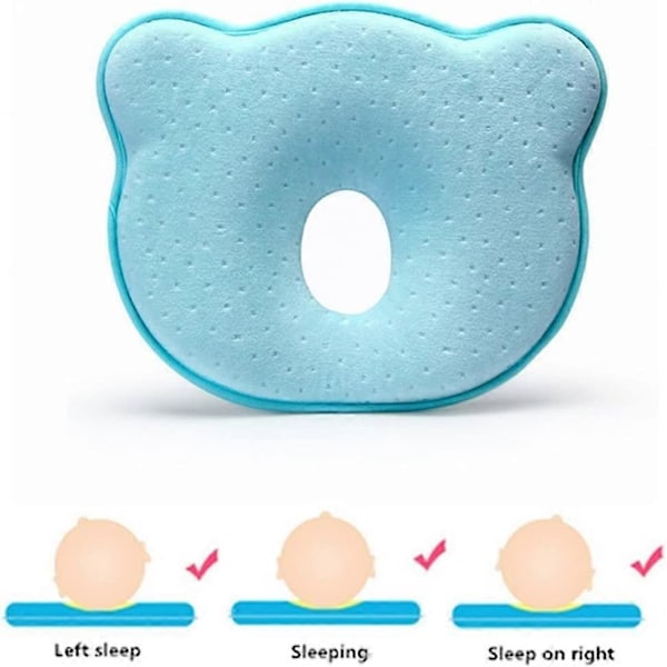 Baby Flat Head Pillow Baby Hodeformingspute - Babypute 3D Memory Foam Pute Flat Head
