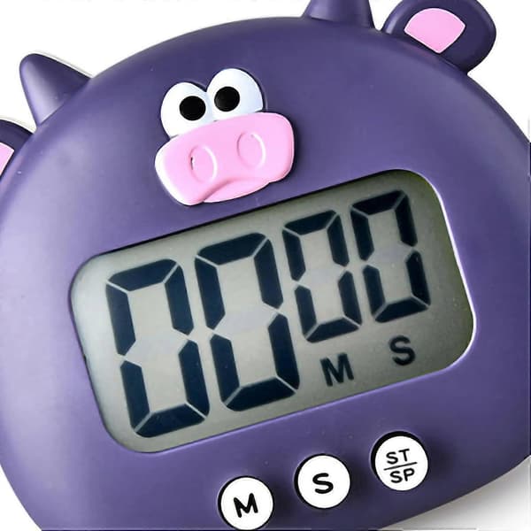 Digital Kökstimer LCD-Display Magnetisk Nedräkning Stoppur Timer, Kök Matlagning Nedräkningstimer Barn Timer Purple