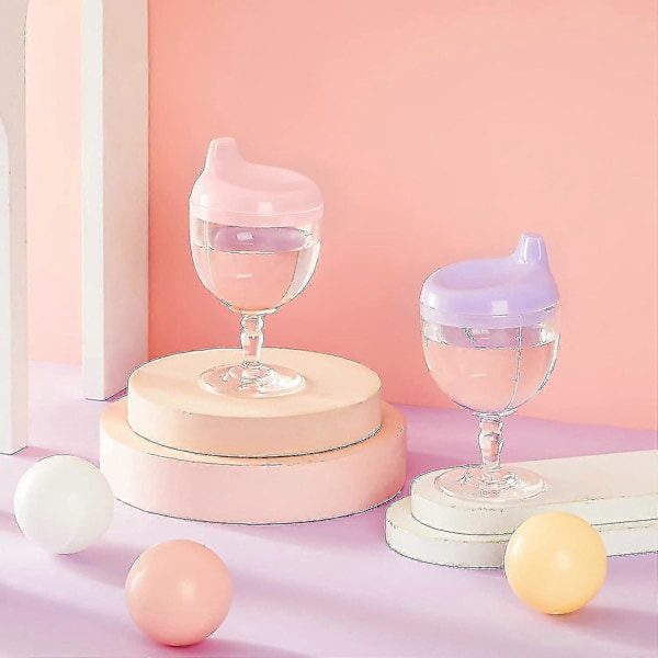 2 stk. Baby Vin Sippy Kopp Plastbeger Sølefri Vinglass Sippy Kopp Babybeger Baby Sippy Kopp Vinglass Drikkekrus Melkeflaske Med Lokk