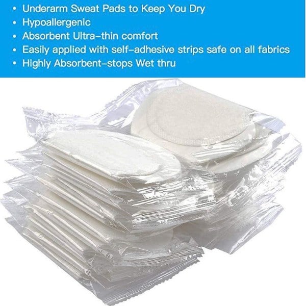Engångssvettabsorbenter för män och kvinnor (80-pack) - Osynliga, bekväma armhålsskydd med överlägsen svettabsorption
