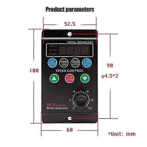 220V Enkeltfaset Input Trefaset Output Motordriver Frekvensomformer med Fire-Cifret Digital