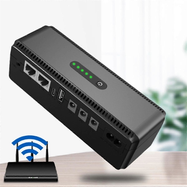 DC UPS Batteribackup 10400mAh 5V 9V 12V Utgang Avbruddsfri Strømforsyning 85265V UPS Batteribackup EU Plugg