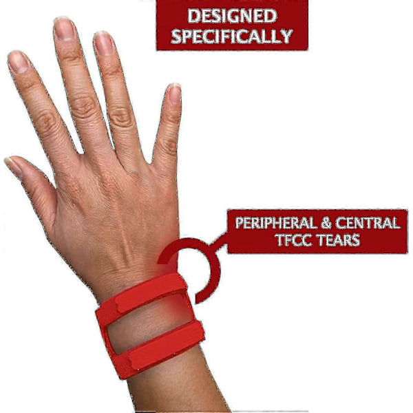 Wristwidget Justerbart handledsstöd för TFCC-skador, One Size passar de flesta. För vänster och höger handled, stöd för viktbärande belastning, träning Red