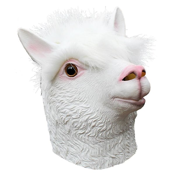 Alpaca Dyre Sau Spoof Maske Party Kostyme Cosplay Halloween Hodeplagg Latex