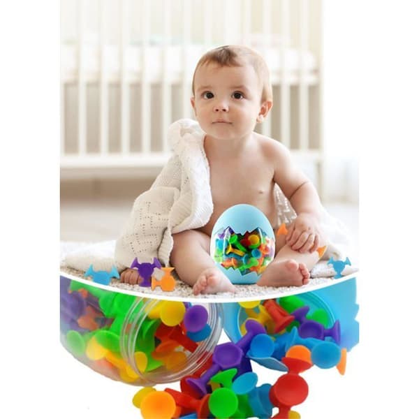 Sugekopp badeleker - 48 deler, silikon, sensorisk, antistress - Egnet for barn ≥3 år, konstruksjon