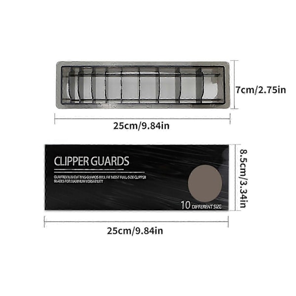 10 Grid Base Boks For Universal Hårklipper Limit Comb Guide Feste Størrelse Barber Erstatning Hårstylingverktøy Transparent