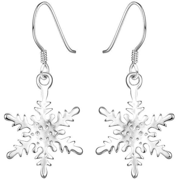 Women's Christmas Gift 925 Sterling Silver Snowflake Drop Dangle Hook Earrings