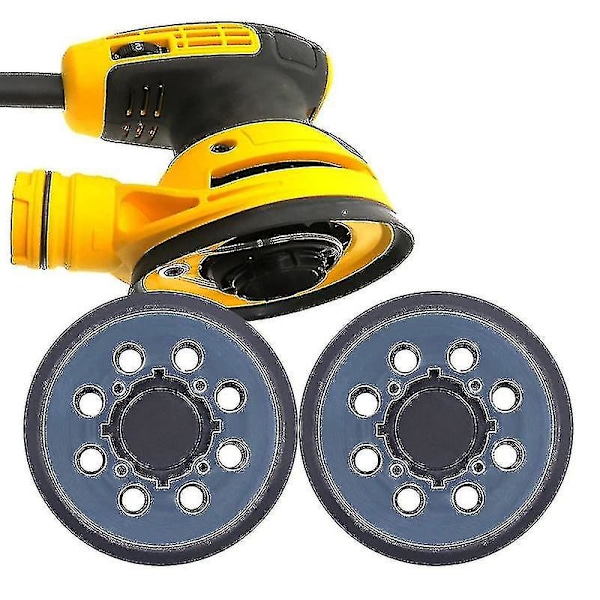 2 pakker til Dewalt Dwe64233 & N329079 Orbital Sander erstatningspute, 5 tommers 8 huller krok og sløyfe slipeskive støtteputer, kompatibel med Dwe6421-b
