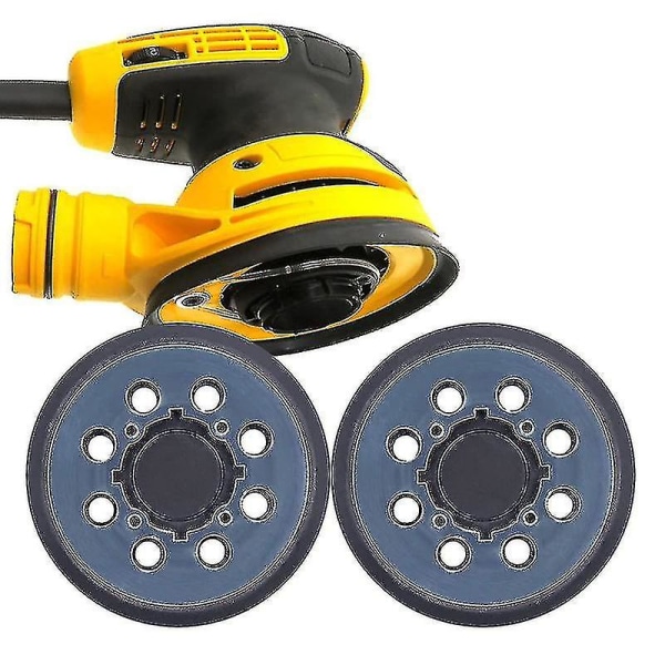 2 pakker til Dewalt Dwe64233 & N329079 Orbital Sander udskiftningsplade, 5 tommer 8 huller krog og løkke slibeskive bagplader, kompatibel med Dwe6421-b