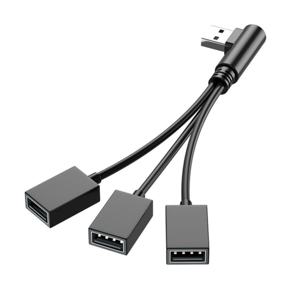 USB-splitterhub til mobil strøm, bil, computer USB han til hun opladerkabel data kabel forlængeradapter null - venstre bøjning