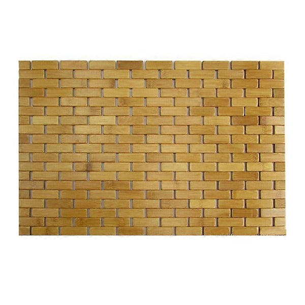 Teak Tre Baderomsmatte Føtter Dusjgulv Naturlig Bambus Sklisikker Stor 50x70cm