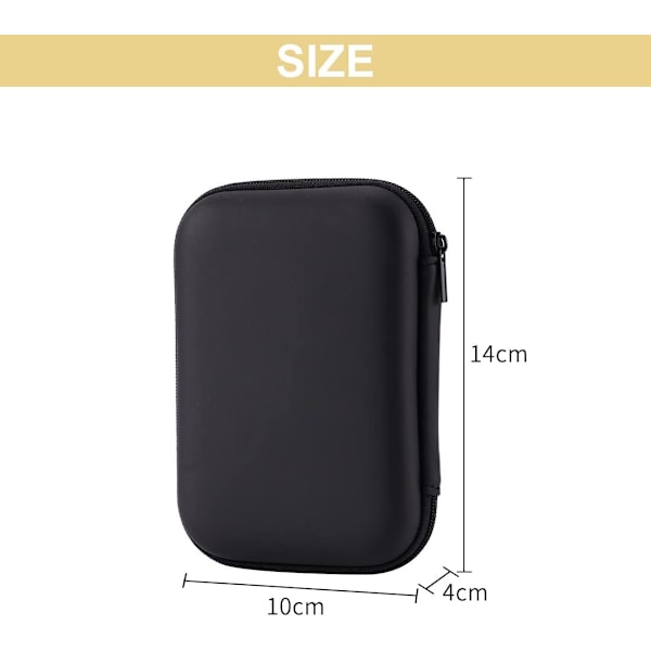 Kova kotelo kannettavalle ulkoiselle SSD-levylle, suojaava matkasäilytyslaukku, kovalevykotelo HDD-kotelo 2,5\" levyille