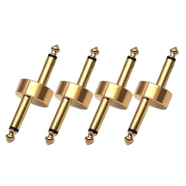4st Gitarr Effekt Pedal Jack Kontakt Plugg Metall Lödanslutning Kopplare Vinkel Jumper Patch
