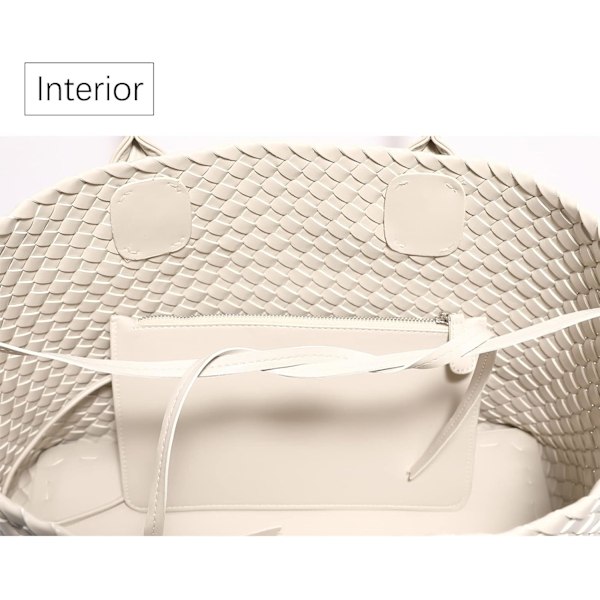 Vævet Taske Shoppingtaske Rejsetasker og Punge Dametaske Stor Kapacitet Tote Taske Mode Skuldertasker Blanco sucio