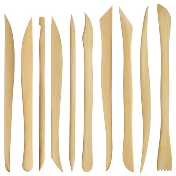 Leire- og treskulpturverktøy, 2 ender - 10, plastmateriale, 14,4-16 cm, polymerkeramikk, uthuling, forming, preging