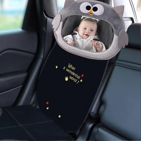 Babyspegel Stor Vision Akryl Söt Tecknad Säkerhet Backspegel-D-