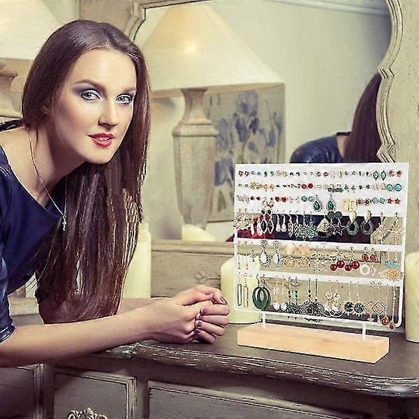 Øreringeholder Display Rack 3-lags Øreringe Stud Holder Smykkeorganisator
