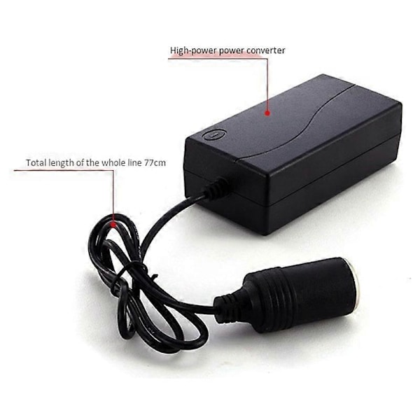 220V till 12V Strömomvandlare 60W Hushållsuttag Bil Dammsugare Adapter Multifunktionell Omvandlare