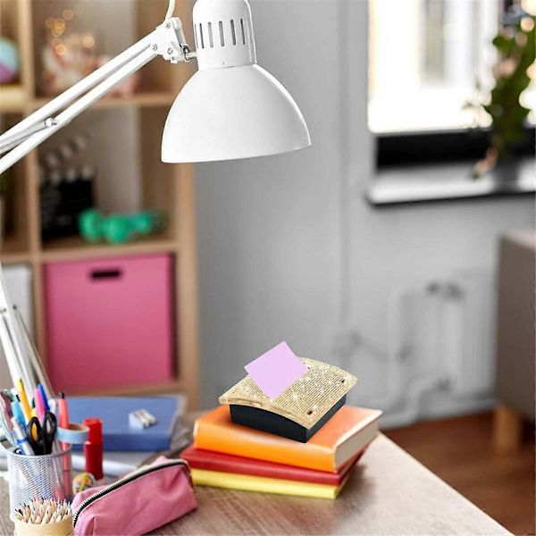 Strass Självhäftande Memohållare 10 x 10 cm Memohållare Dispenser Klisterlappshållare Klisterlappsdispenser