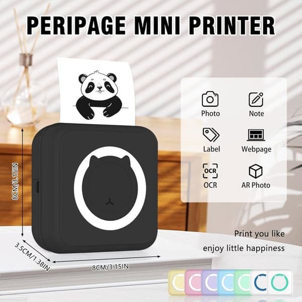 Bærbar termisk printer - DMI - Mini DIY - Blækfri - Bluetooth 4.0 - 1000mAh batteri