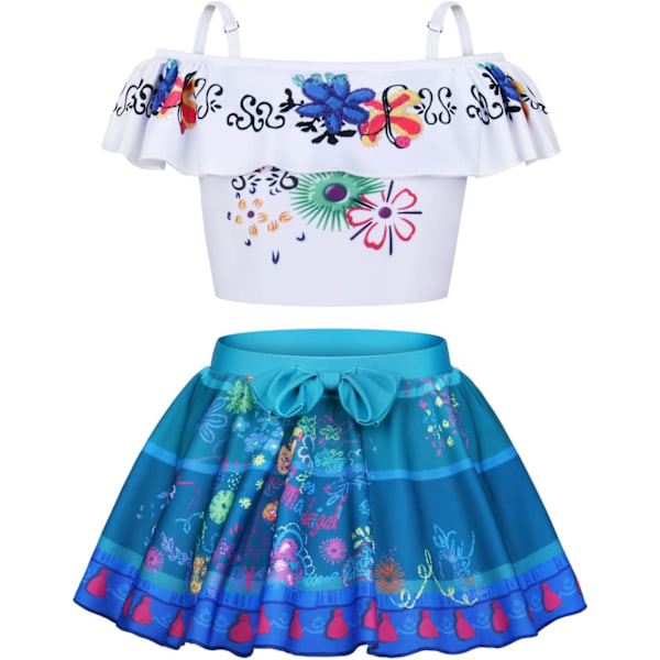 Isabella Badedragt, Børne Tegneserie Bikini Badedragt Prinsesse Badedragt, Off Shoulder Ruffle Badedragt Piger Pool Strand Ferie Vandsports Surfing Mirabel Swimwear 4-5  Years