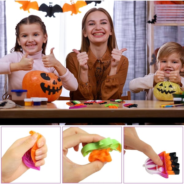 24 Pak Halloween Mini Fidget Sensory Pop Legetøj til Børn Drenge Piger Halloween Party Favors Halloween Treat Bags Gaver