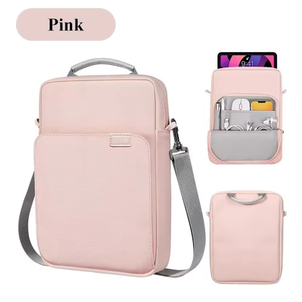 Pink Messenger Laptop Taske til MacBook Air Pro M1 M2 iPad 9