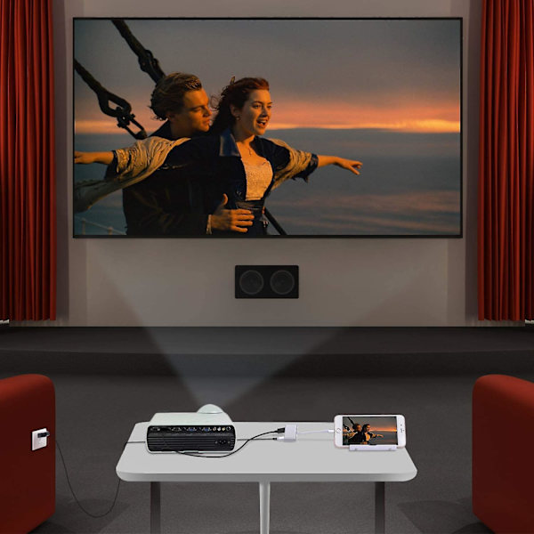 Digital AV Adapter Lightning til HDMI Adapter 1080p med Lightning Opladningsport til Udvalgte iPhone, iPad og iPod Modeller og TV-skærm Projektor (hvid)