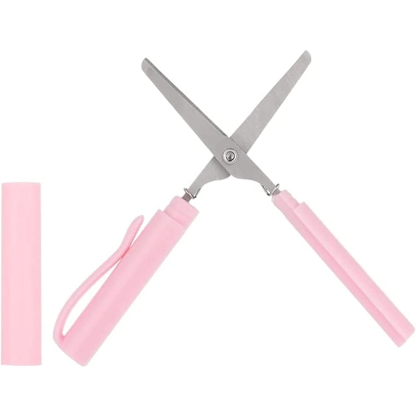 Pen Shape Small Portable Scissors Paper Scissor Design Student Safe Cutting Art Office School Supply Stationery (Baby Pink)