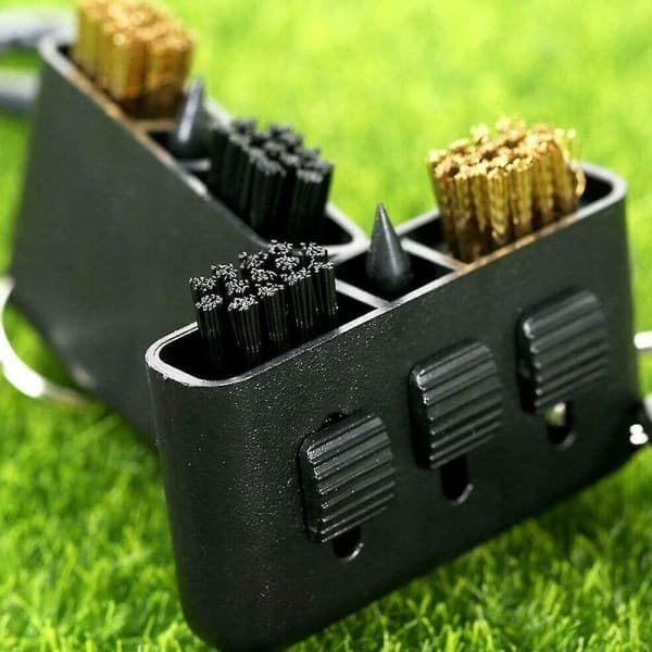Yaju 3-i-1 Golf Rensebørste Kølle Boldbane Mini Rensesæt Til Salg (Sort) (1 stk)