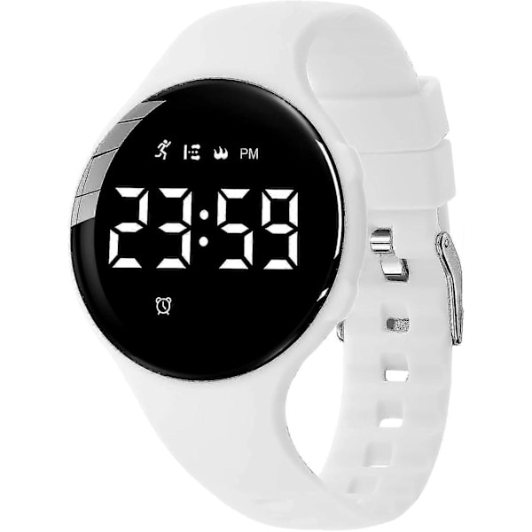 Barnklocka, Digital Klocka Kompatibel Med Pojkar Flickor, Sportklocka Med Fitness Tracker, Väckarklocka, Stoppur, Ingen App Och Vattentät, Klocka Kompatibel 39-White-A