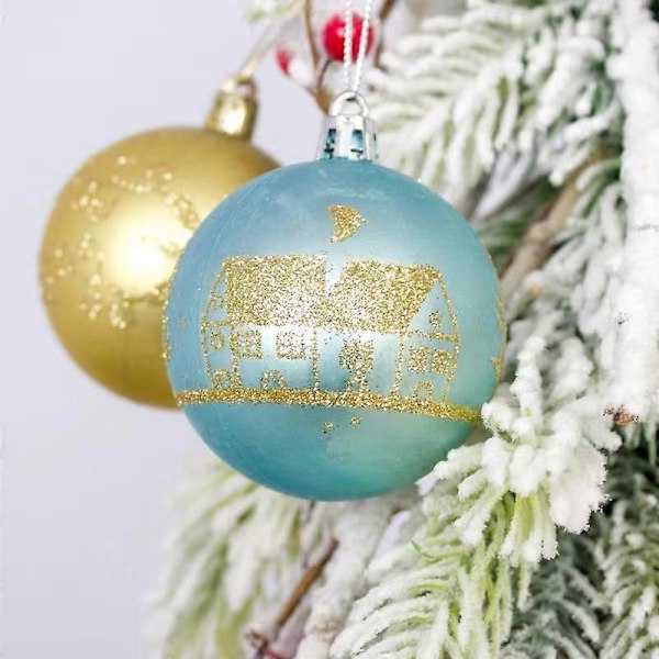 6cm Julekugle Dekoration Juletræskugle Ornament Vedhæng Hængende Dekor Glædelig Jul Dekoration Hjem Nytår 2024 Champagne Gold 3-6cm