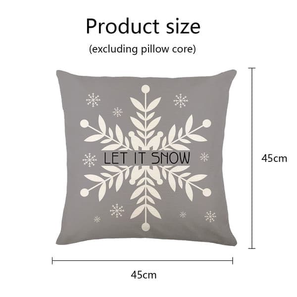 Juleputetrekk 45x45 cm til sofa, seng, juledekorasjon, sett med 4
